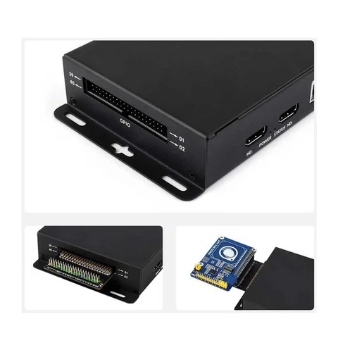 Для платы ввода-вывода Raspberry Pi Compute Module 5 Металлический корпус со встроенным охлаждающим вентилятором, прочный и эффективный дизайн