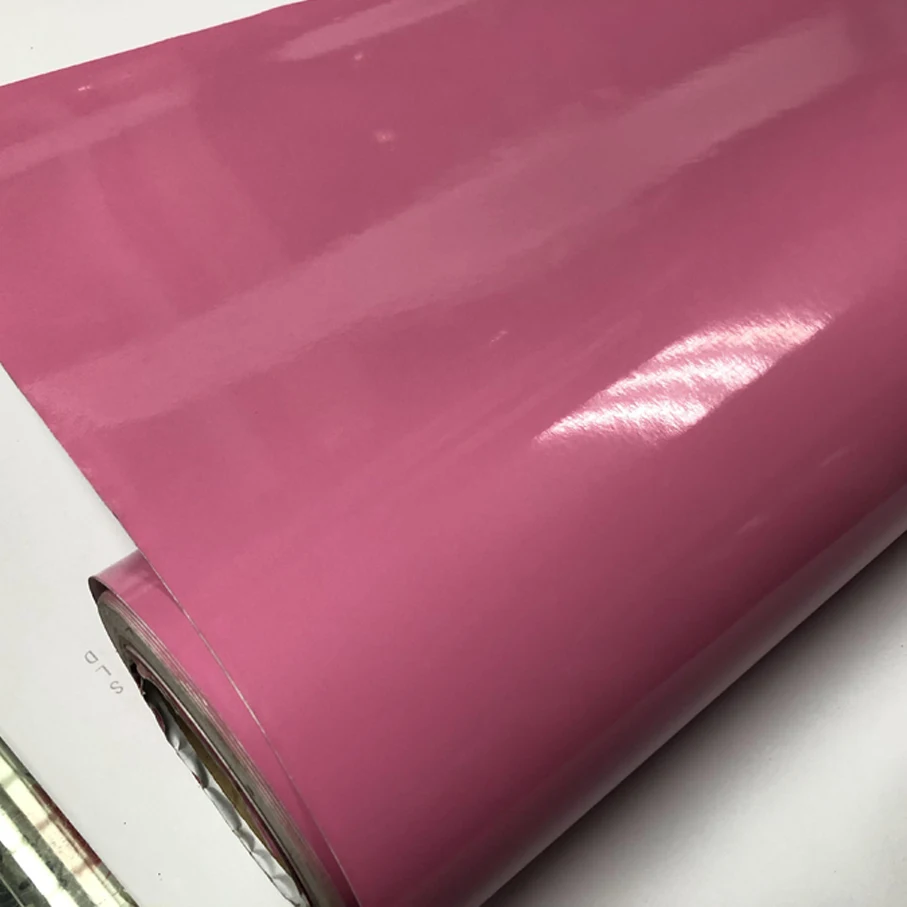 Самоклеящаяся глянцевая розовая виниловая пленка премиум класса размером 10/20/30/40/50x152 см для автомобильной наклейки и обертывания с возможностью удаления воздуха бесплатно.