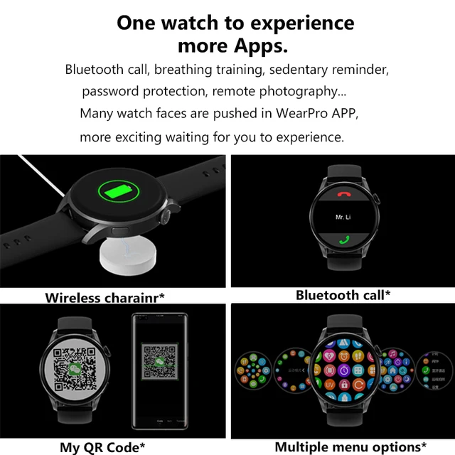 P-LUXURY 2023 New Original DT3 ECG Heart rate Monitor Men Lady Smart Watch IP68 Waterproof 1.36-inch Bluetooth Call Music Player 4