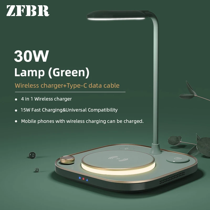 Беспроводное зарядное устройство 4 в 1 30 Вт подставка для быстрой зарядки iPhone 11 12 13