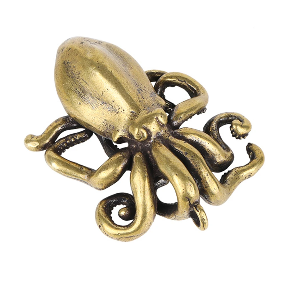 

Affordable Brand New Bronze Octopus Pure Copper 4.5*5.5cm Brass Clear Texture Hard Texture Miniature Statuette