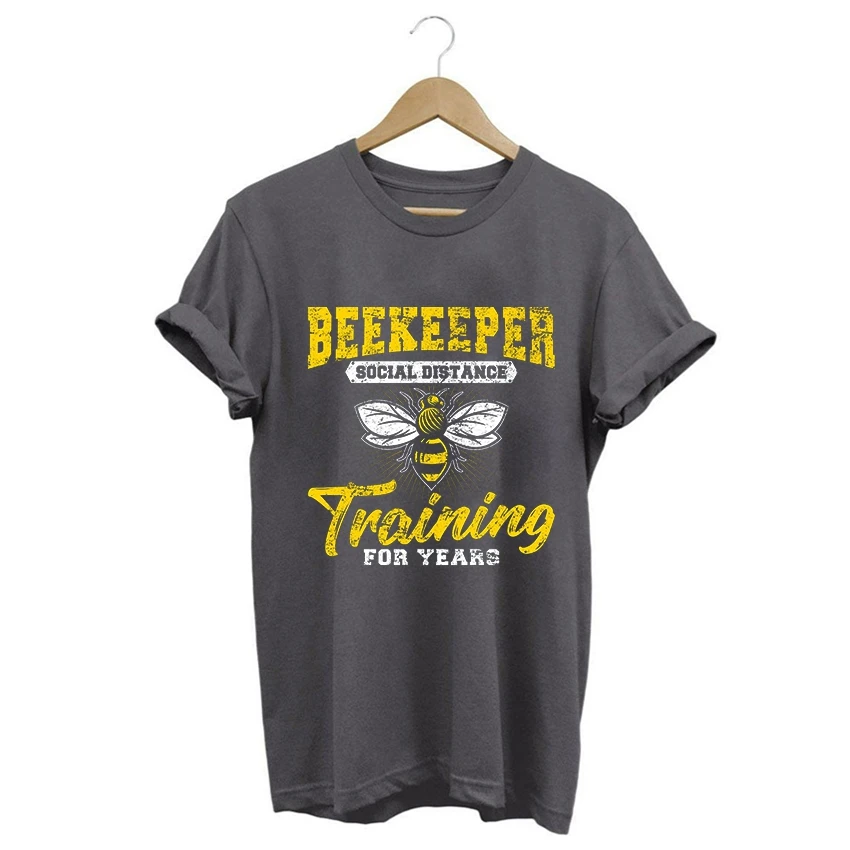 

Прямая поставка COOLMIND, футболка унисекс из 100% хлопка с принтом пчеловодника, женская футболка с круглым вырезом и принтом пчел, свободная хлопковая футболка, мужские футболки