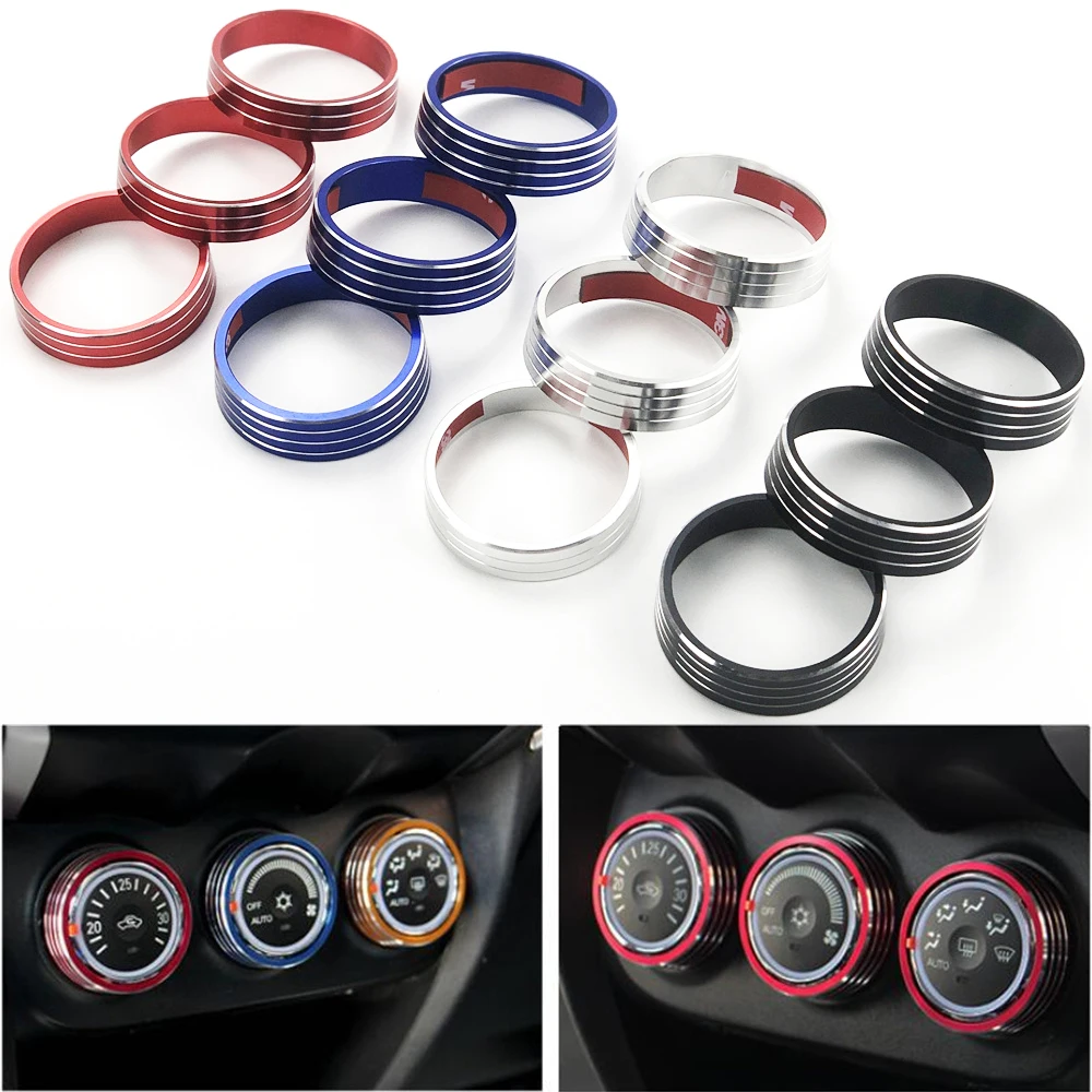 

For Mitsubishi ASX Lancer Outlander Sport RVR 3pcs/set Car Air Conditioning Heat Control Switch AC Knob Ring Auto Accessories