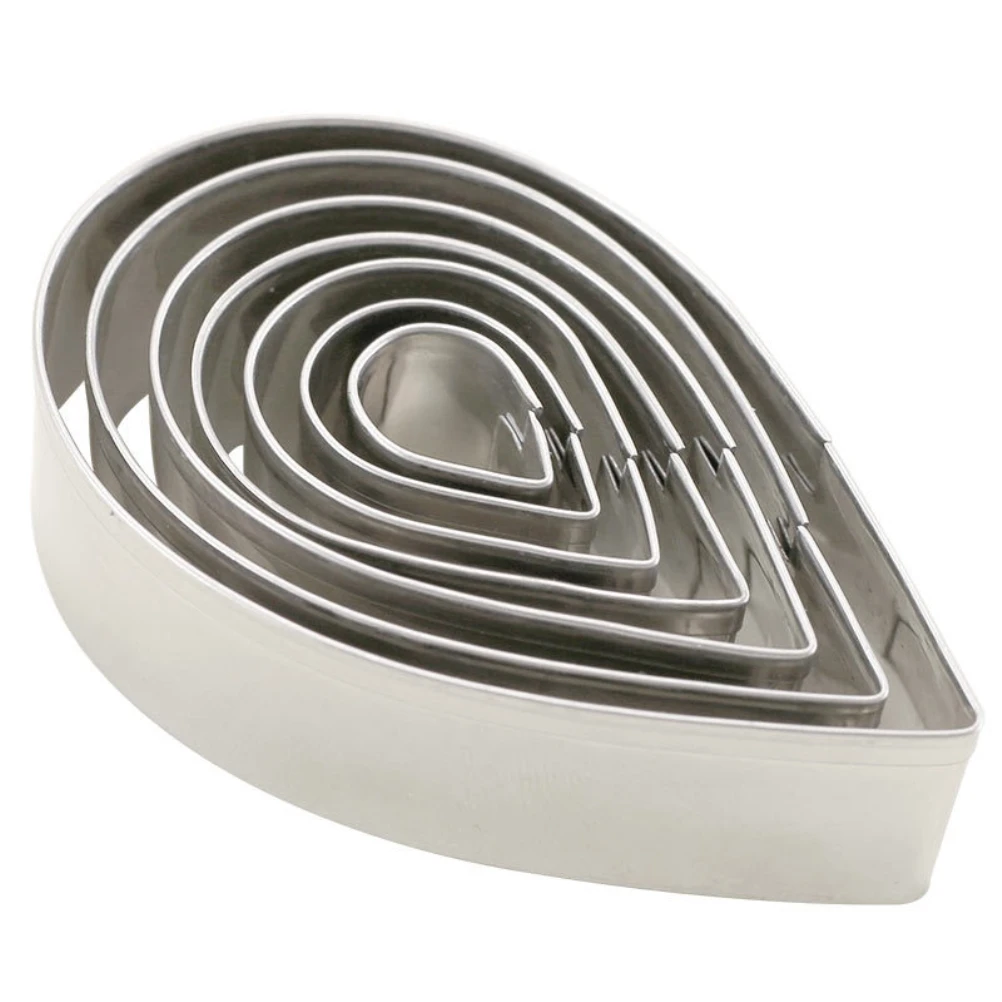 7 шт./компл. розовый резак из нержавеющей стали форма капли воды для цветов