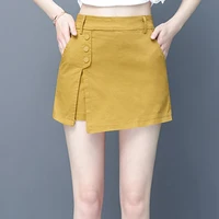 irregular skirt pants womens 2020 summer thin section new korean high waist thin shorts front skirt and rear pants casual