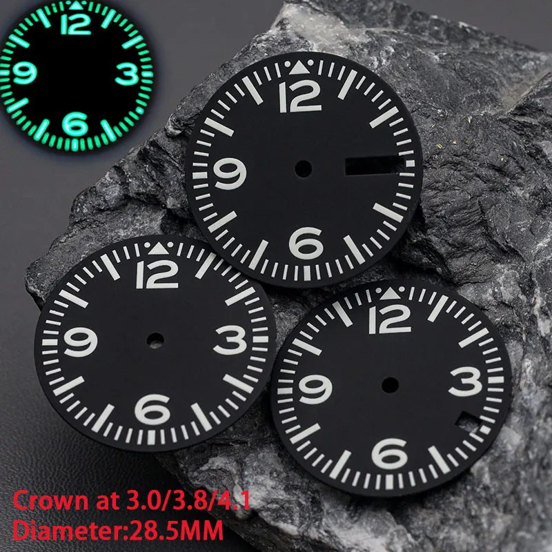 

28.5mm Dial Fit Men Watches SKX007 6105 SRPD Tuna Monster Turtle Watch Case for Seiko 7s26 NH35 Movement C3 Green Luminous Dial