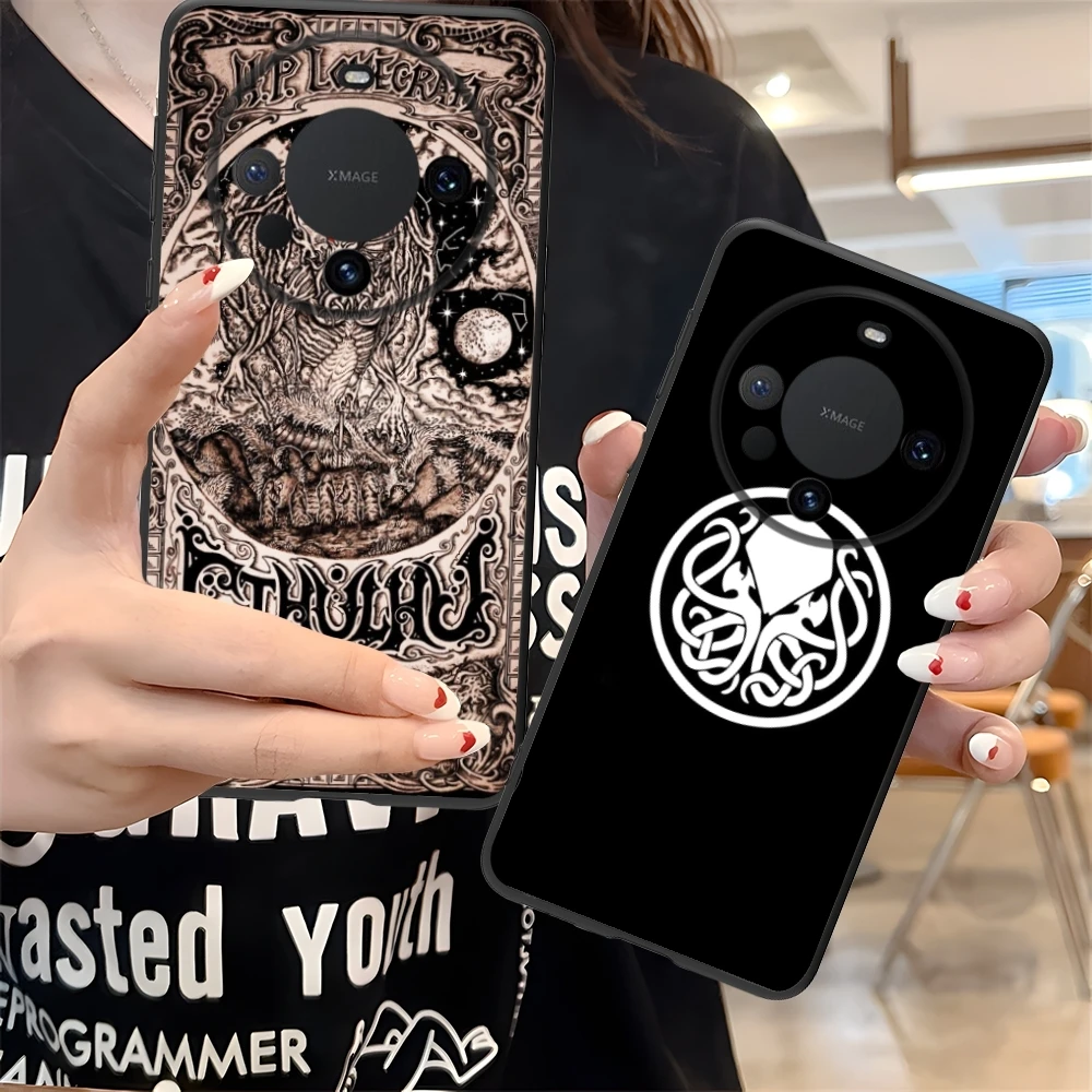 Myth Cthulhu Mobile Cell Phone Case for Huawei Mate 60 50 40 30 20 10 Pro Plus Lite E 5G Black Soft Cover Shell