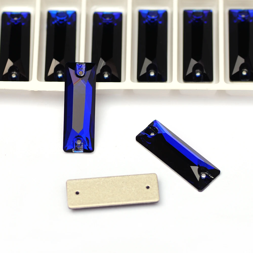 

Cobalt Shiny Baguette Glass Strass Flatback Crystal Sew On Rhinestones Crafts Glitter 3D Sewing Accessories Design Decorations