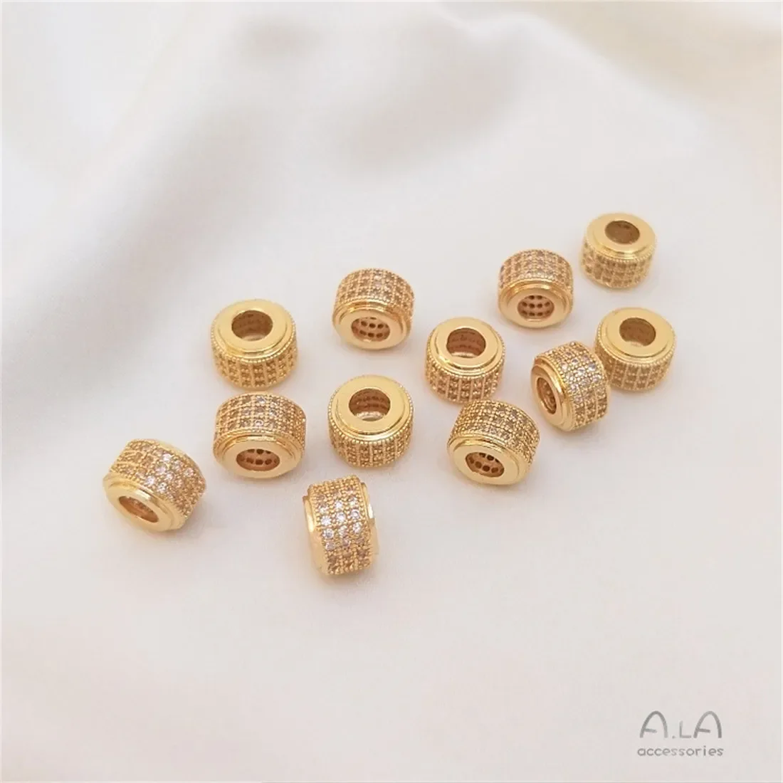 14-каратное золото микроинкрустированный цирконом подвеска на дорогу бусины