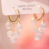 2022 new opal pendant tassel gold colour ear buckle earrings womens personality fashion earrings wedding jewelry birthday gifts