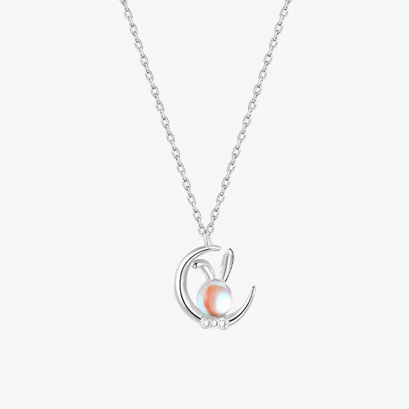 

New Hot Selling Silver Color Moon Rabbit Pendant Fashion Women's Necklace Gift Free Shipping P462