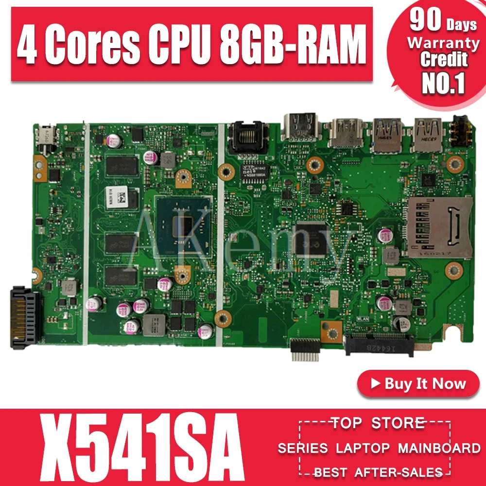 

Новая материнская плата X541SA REV 2,0 для Asus X541 X541S X541SA, протестированная Материнская плата ноутбука ok, 4-ядерный процессор + 8GB-RAM