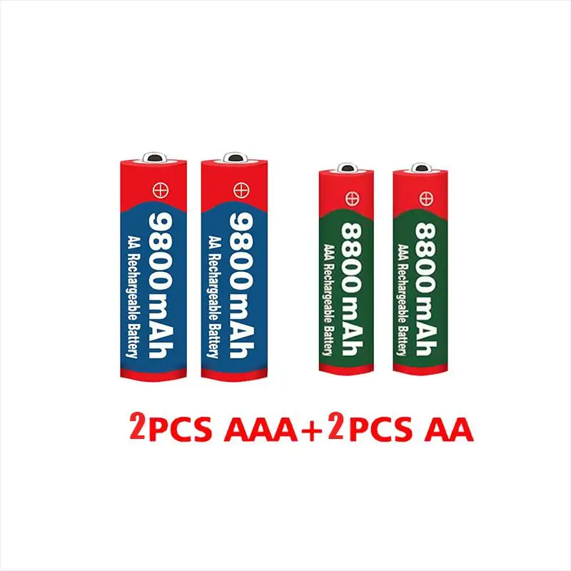 

2023 New 1.5V AA 9800 mAh+1.5V AAA 8800 mAh Alkaline1.5V Rechargeable Battery For Clock Toys Camera battery