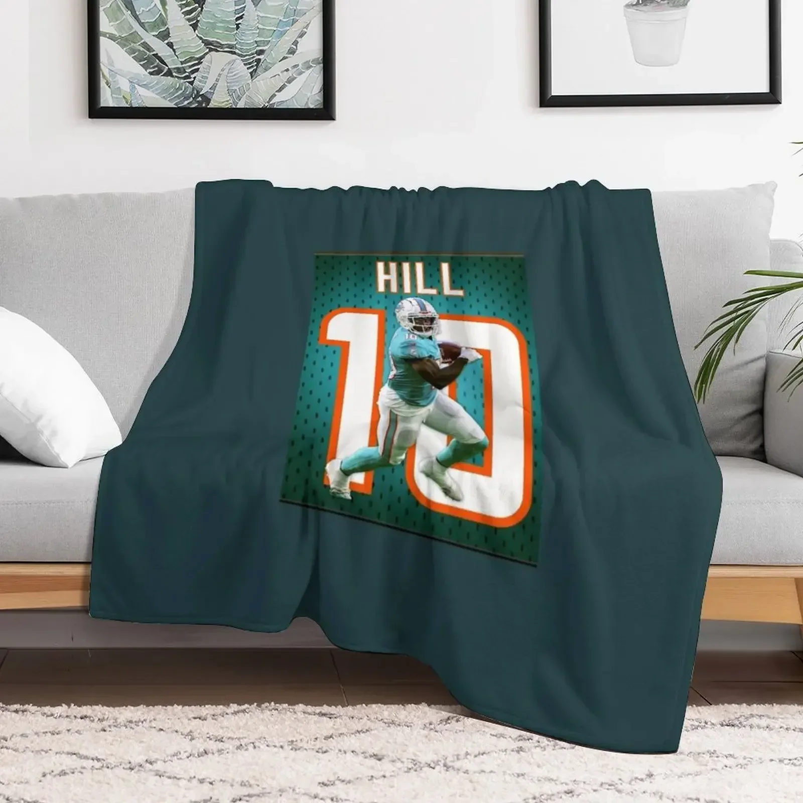Спиральное одеяло Tyreek Hill Dolphins мягкие плюшевые клетчатые меховые одеяла для
