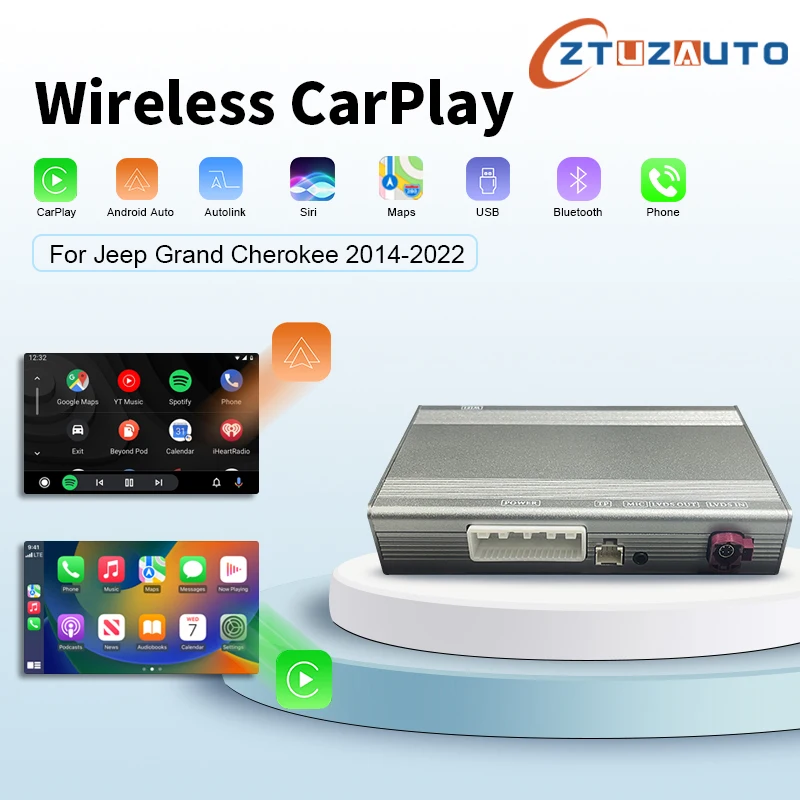 Беспроводная коробка Ai Box CarPlay 2024 активированная для Jeep Grand Cherokee Android обновление