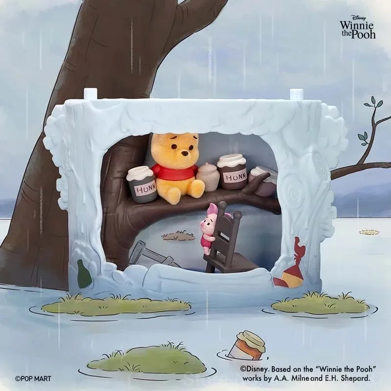 Фото Новая серия POP MART Winnie The Pooh Tree House Theater: коллекционная фигурка в закрытой упаковке, аниме-персонаж, украшение для рабочего стола, модель, игрушка, подарок на день рождения №5