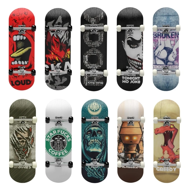 

Q0KB Fingerboard Finger Skateboards for Kids Mini Maple Finger Boards with Wooden Board Professional Bearing and Wheels