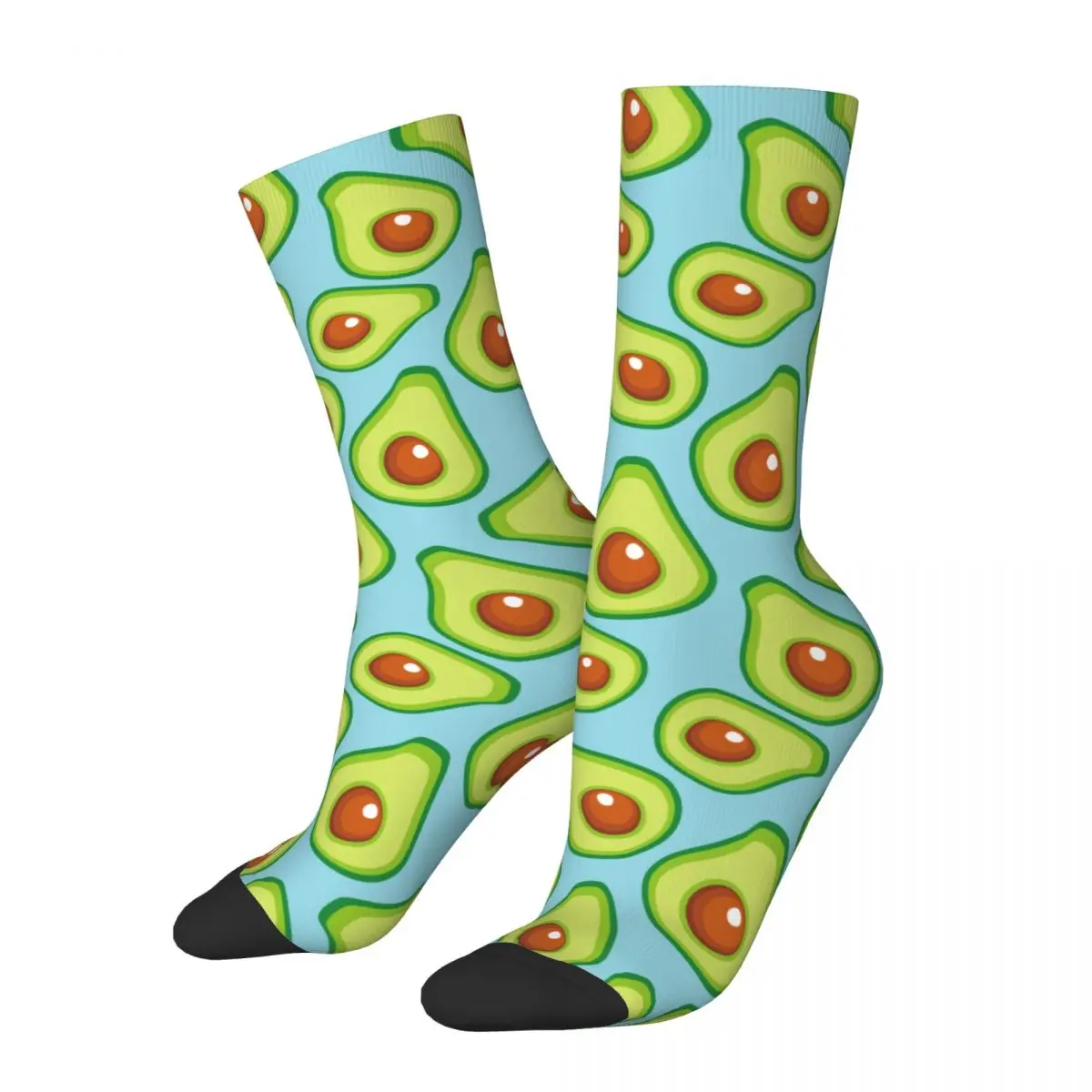 

Autumn Winter Colorful Men's Women's Fruits Avocado Socks Avocados Lover Sweat Absorbing Basketball Socks