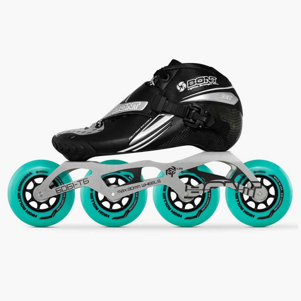 1 Pair Original Bont Jet 2PT Speed Inline Skates Heatmoldable CarbonFiber Boot 4*90/100/110mm Highroller Wheel Skating Patine