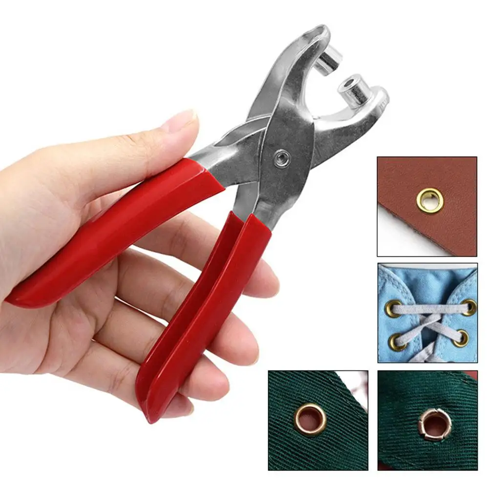 Eyelet Hole Punching Pliers Kit for Shoes, Punching and Binding with 4mm Button, Including 40pcs (approx.) Rivets