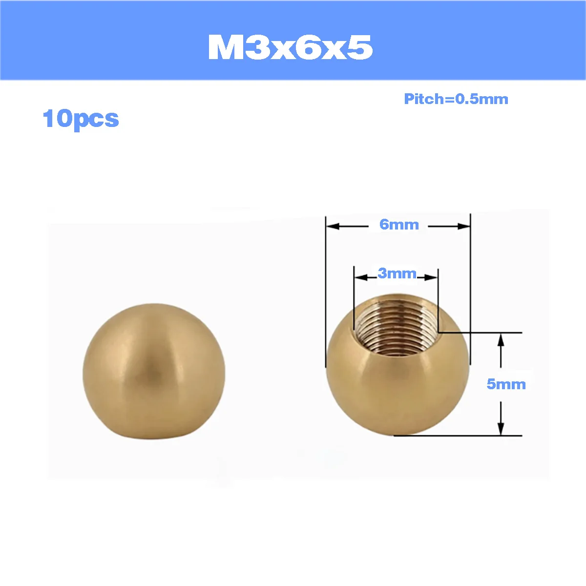 

Латунные гайки с внутренней резьбой M3/M4/M5/M6/M10/M12