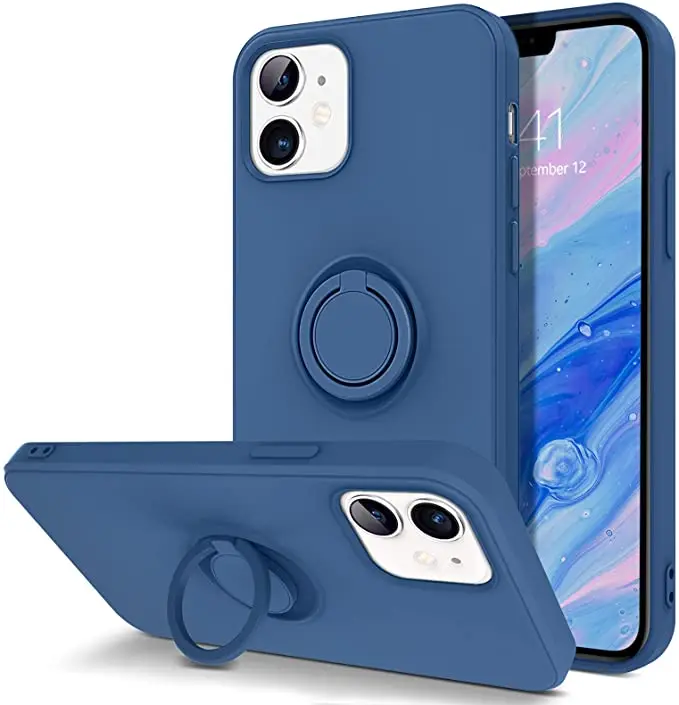 

Luxury Shockproof Magnetic Phone Case For Xiaomi Poco X3 F2 Pro Nfc Candy Colors Soft Liquid Silicone Ring Holder Strap Cover