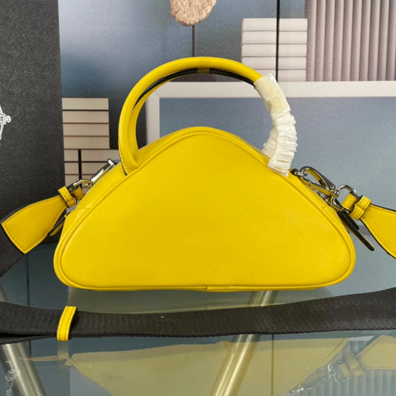 

Дизайнерская однотонная кожаная сумка через плечо Легкая роскошная двойная ручная геометрическая женская новая модная сумка, сумка-мессен...