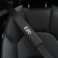 for hyundai i20 i30 i40 ix35 1pc cowhide car interior seat belt protector cover for car auto accessories