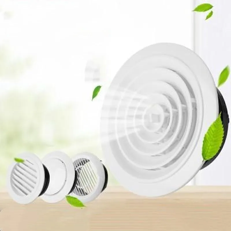 

ABS Adjustable air ventilation cover round ducting ceiling wall hole air vent grille louver kitchen bath air outlet fresh system