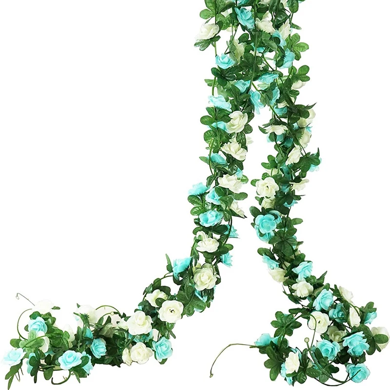 

Искусственная Роза, гирлянда, висячая Роза, украшение для свадьбы, вечеринки, дня рождения, 5 шт., 41 фут