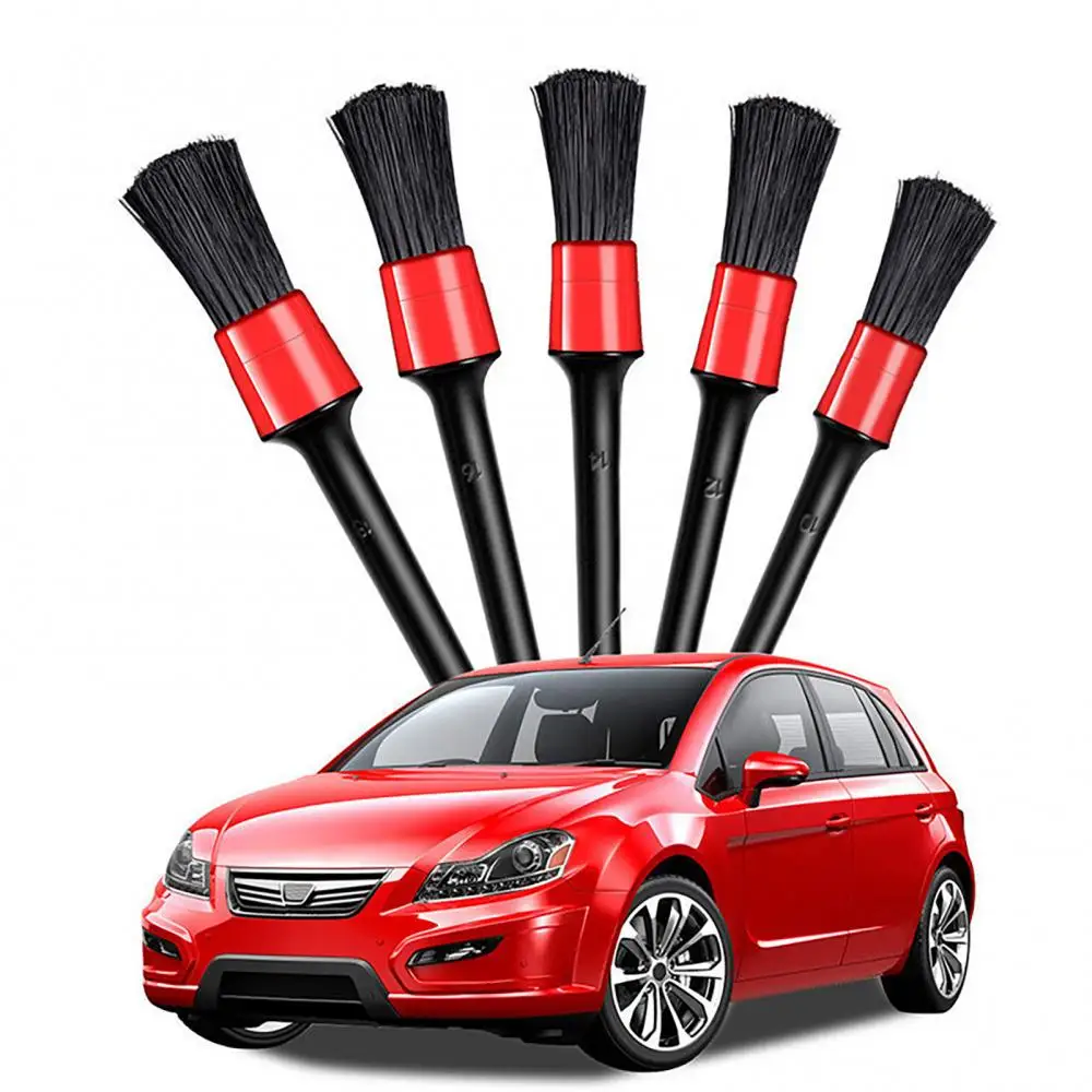 

5Pcs Car Cleaner Detailing Brush Wet Dry Dual Use Cleaning Detailing Brush Car Cleaning Dirt Dust Clean Brushes Seat Gap Brushes