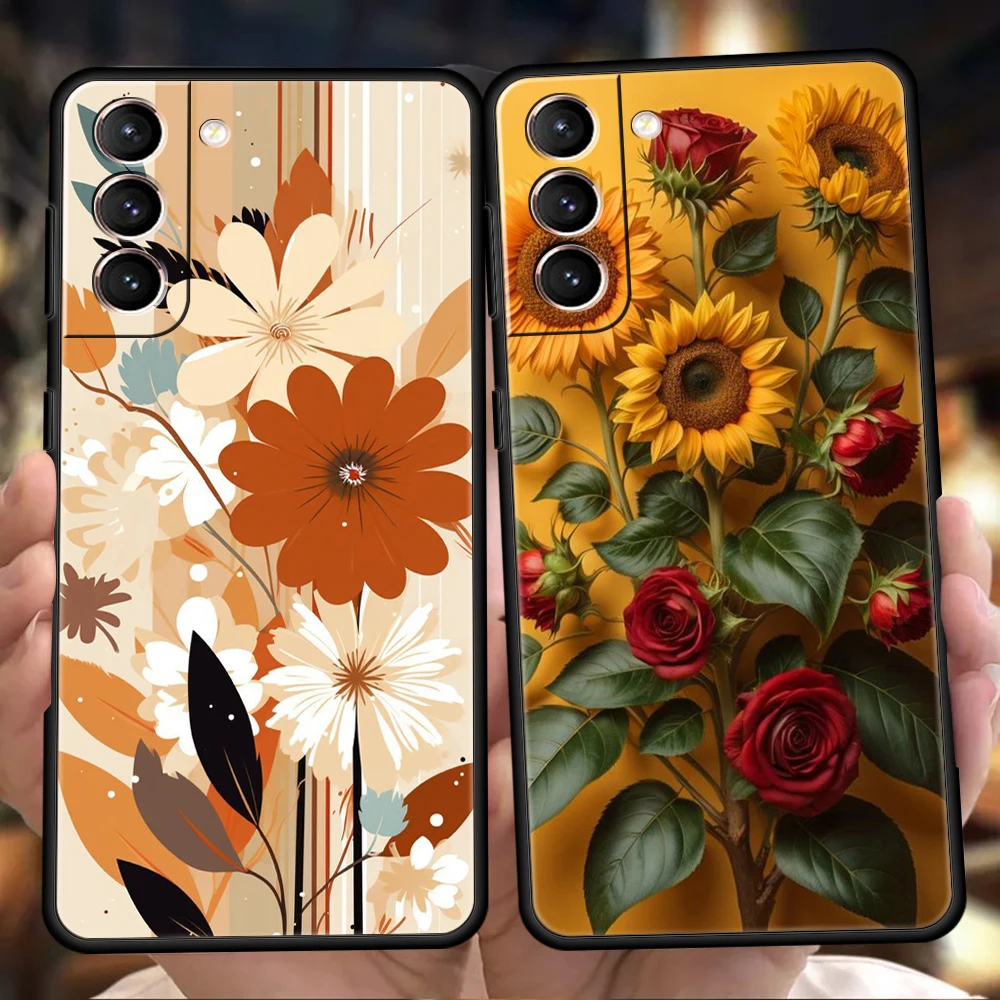 Фото Чехол с подсолнухом для телефона Samsung Galaxy S24 S23 S22 S20 S21 FE Ultra S10 S10E S9 S8 Plus №1