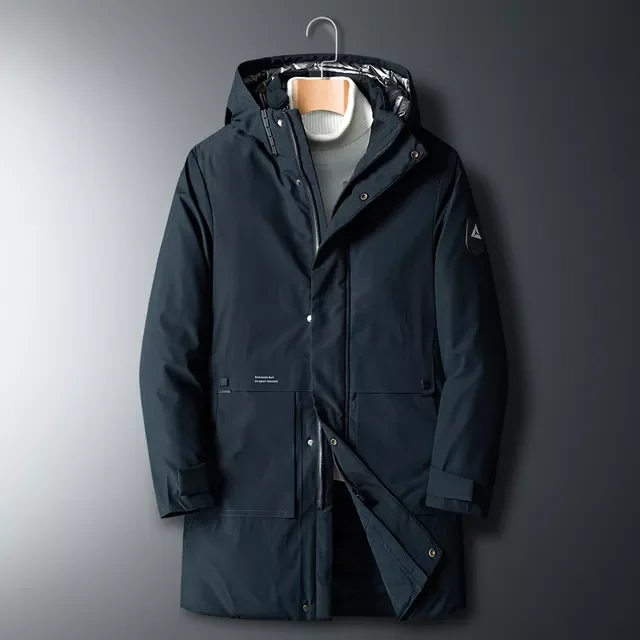 Coat Male Hooded Thick Warm Parkas Man Big Pockets Windbreaker Outerwear Plus size Mens Down Jacket  New Winter Fashion Down
