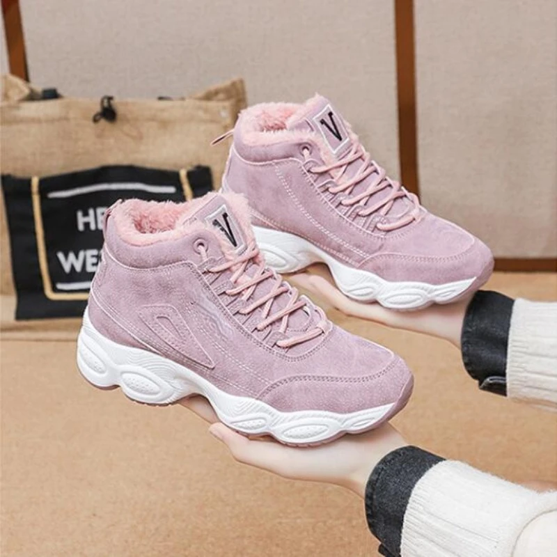 

Ботильоны женские зимние, высокие повседневные, плотная теплая обувь на платформе, botas de mujer