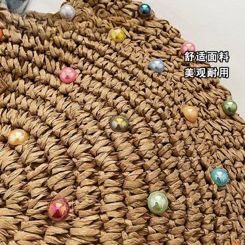 Летняя женская модная сумка-тоут с жемчужным праздником и жемчугом большая