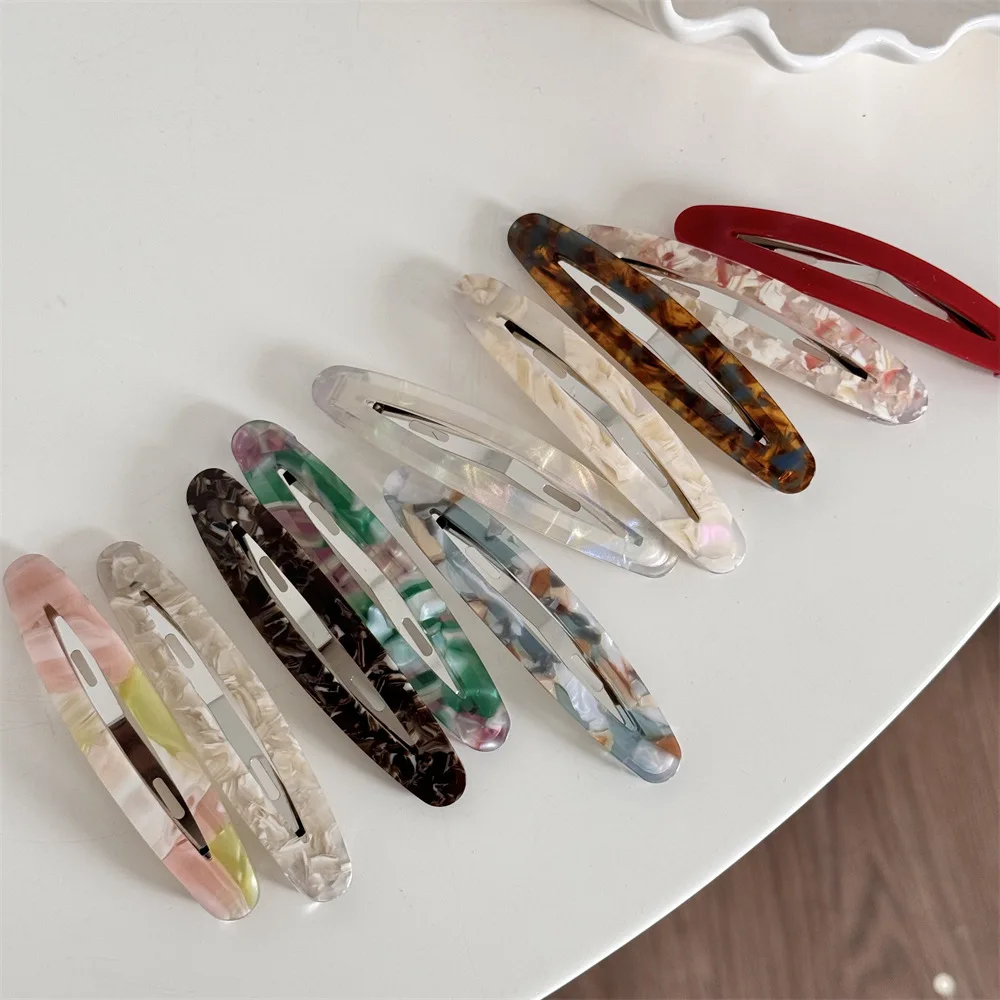 Заколки из ацетата овальные геометрические заколки для волос красочные милые