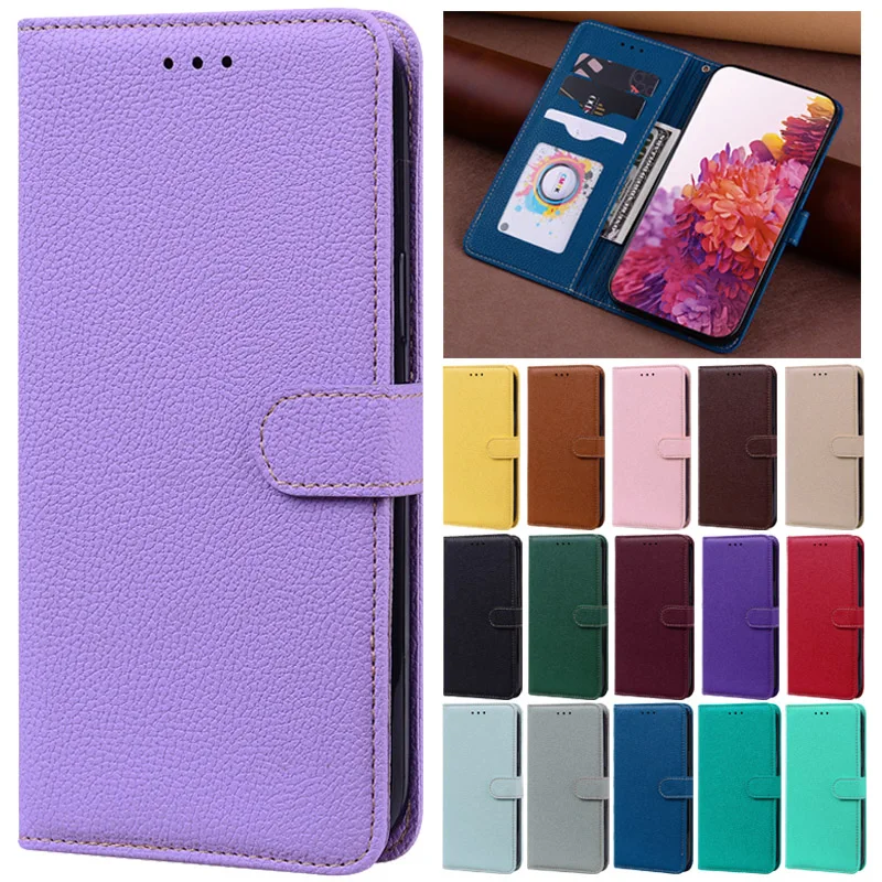 For OPPO A57 A77 A17 Case Candy Solid Color Leather Flip Phone Case on sFor OPPO A57 A17 A77 A77S A57E A57S A17K Wallet Cover