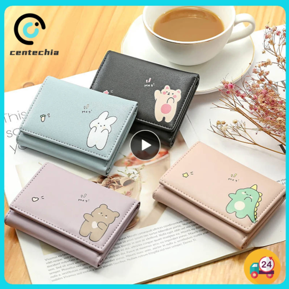 

Cartoon Animals Women Wallet Girl Money Bags Short Purse Female Small Vintage Card Holder Ladies Coin Purse Mini Woman Wallets