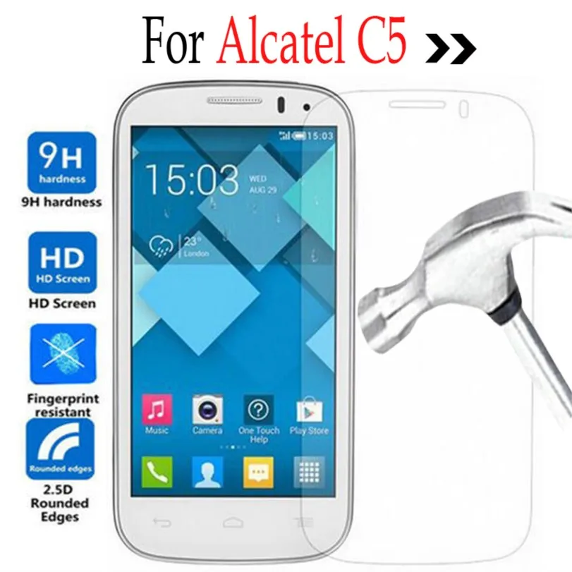2 шт. защитное закаленное стекло для ALCATEL One Touch Pop C5 4,5 дюймов Защитная пленка для экрана для Onetouch C5 5036 OT5036 5036D