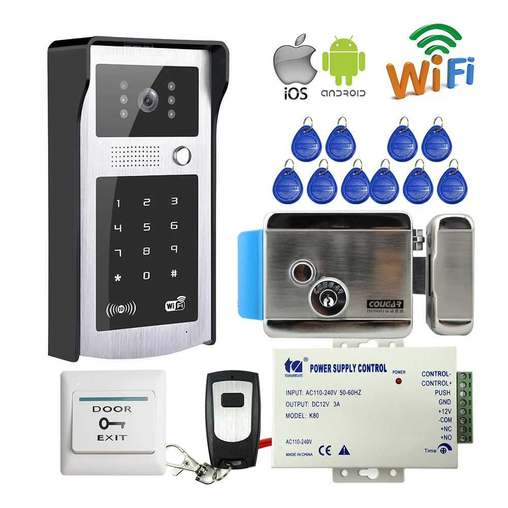 

Беспроводной видеодомофон с Wi-Fi и управлением через приложение Tuya, 1080P