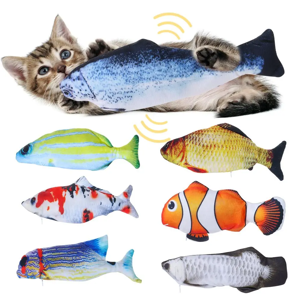 3D Waggling Dancing Moving Cat Toys Simulation Fish Interactive Pet Toy Floppy Fish