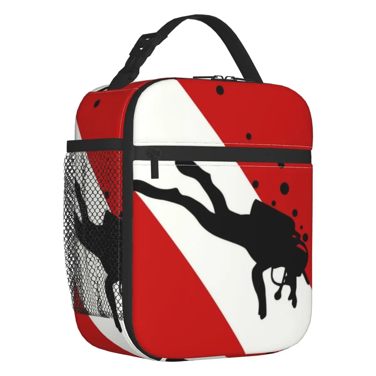 

Scuba Dive Flag Bubble Insulated Lunch Bags for Camping Travel Diving Diver Waterproof Thermal Cooler Lunch Box Women Children