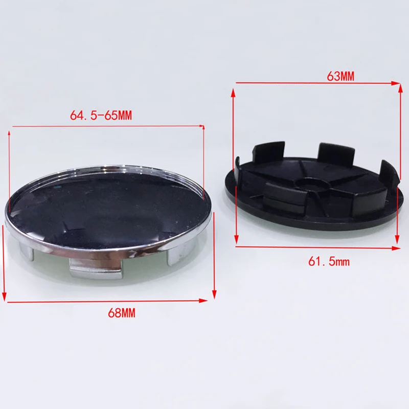 68mm Full Black Car Wheel Hub Center Caps Auto Rim Dust-Proof Cover Sticker images - 6