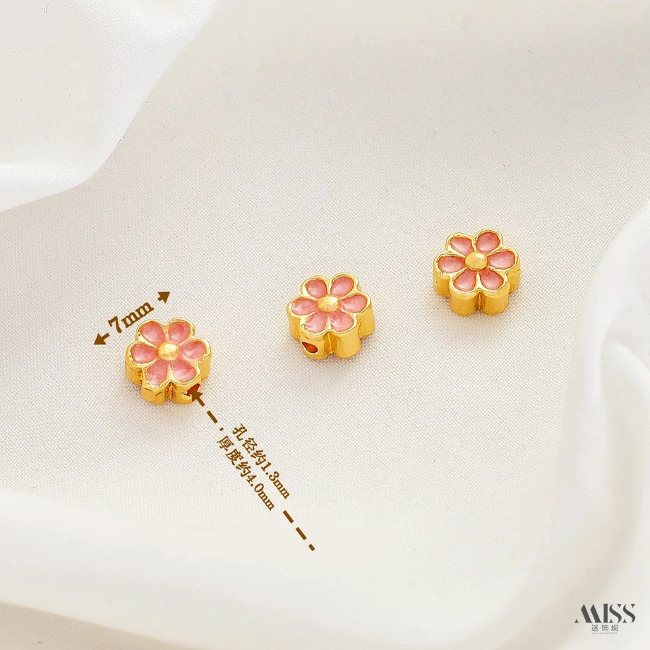 Фото Бусины-разделители Daisy с позолотой 18K, эмалью клуазоне, изображением пейзажа «Тысяча миль» и мантрой «Шесть слов», аксессуары для изготовления украшений своими руками №5