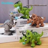 2022 childrens electric spray dinosaur toy boy sound light triceratops tyrannosaurus rex animal model boy toy