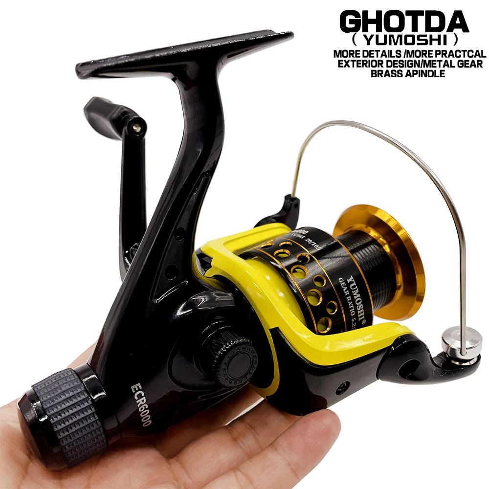 

GHOTDA All Metal Lure Fishing Reel High-speed 12BB Ball Bearings 2000 3000 4000 5000 6000 7000 Series Max Drag 8-10kg Sea Tackle