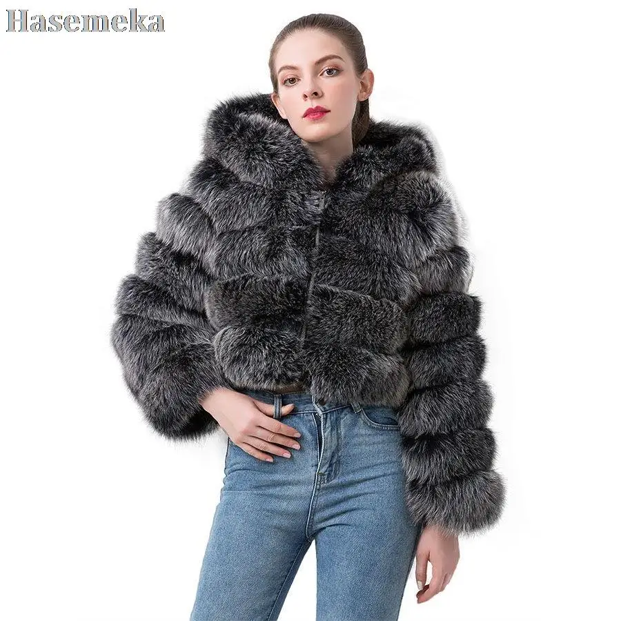 

Женская короткая шуба из натурального Лисьего меха, теплая шуба из натурального меха Joker, верхняя одежда для зимы