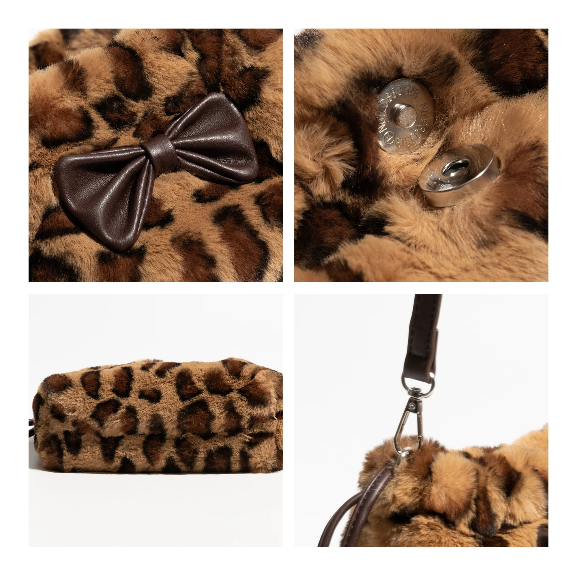 MABULA женские сумки подмышки леопардовые плюшевые на плечо сумка с животным