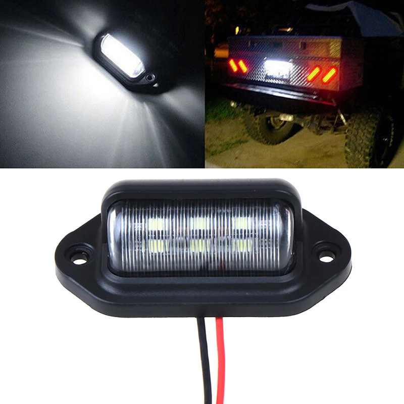 

1Pc Waterproof 6 LED 12V License Plate Light Car Boat Truck Trailer Step Lamp