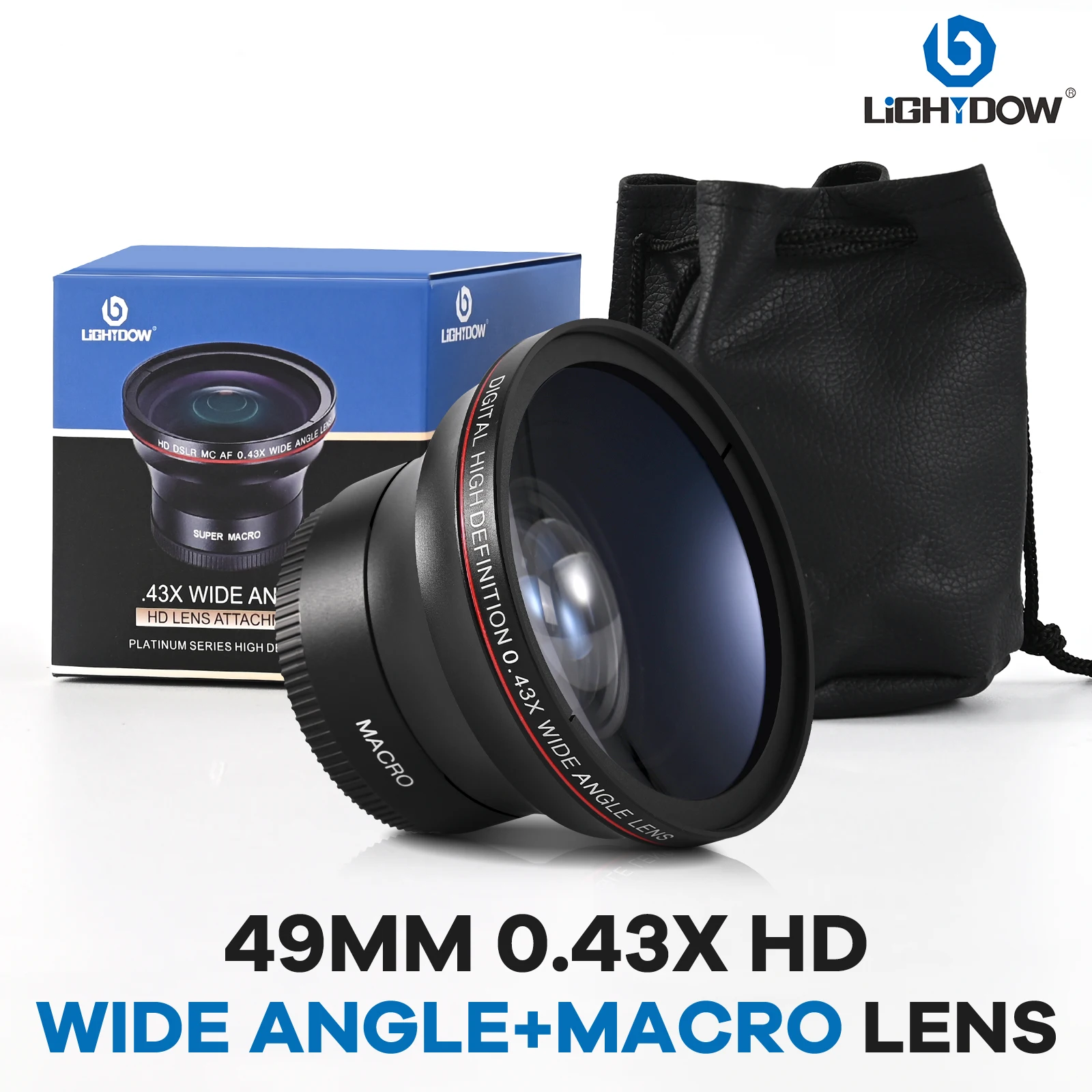 Суперширокоугольный объектив Lightdow 49 мм 0.43x HD, 0.43x с ...